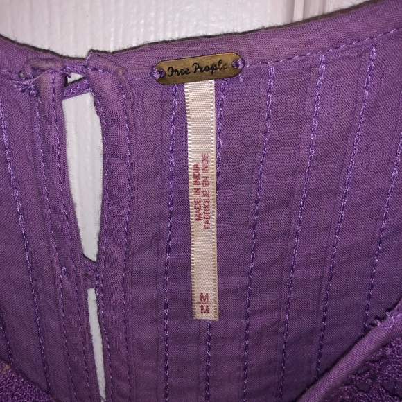 Free People Purple Tank with Crochet Detail Size M - Picture 5 of 5